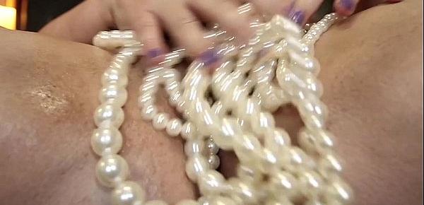  Big Titted Angelina Casto Fucks Pussy With PEARLS!!!